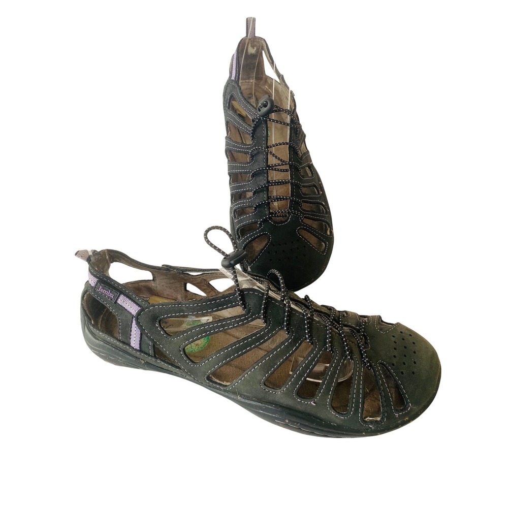 Jambu shoes Adventure Designs Black Sz 8 ‎ Lavender Bungee Cage Sandles